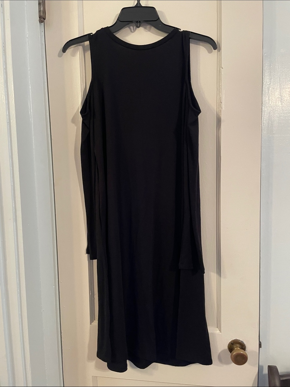 Zenana Outfitters Black Cold-Shoulder Long Sleeve Dress - Picture 2 of 4